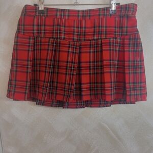 Size 3 Hurley Red Plaid Mini Skirt Punk Rocker